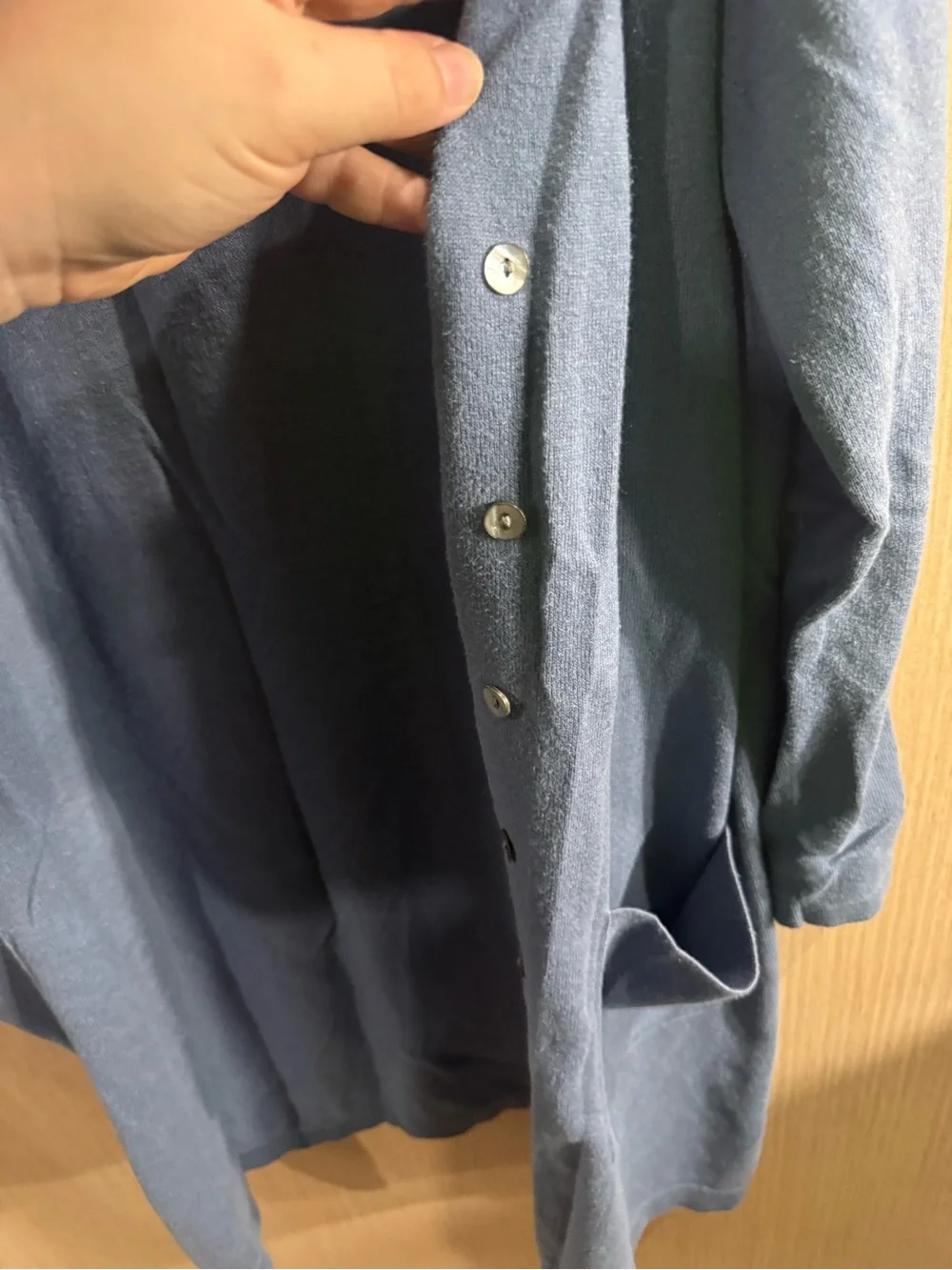Women’s J.Jill Light Blue Open-Front Cotton Blend Cardigan Size Large